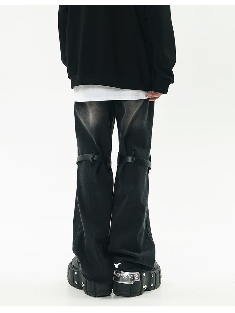 GCINIM Faded Buckle-Knee Jeans