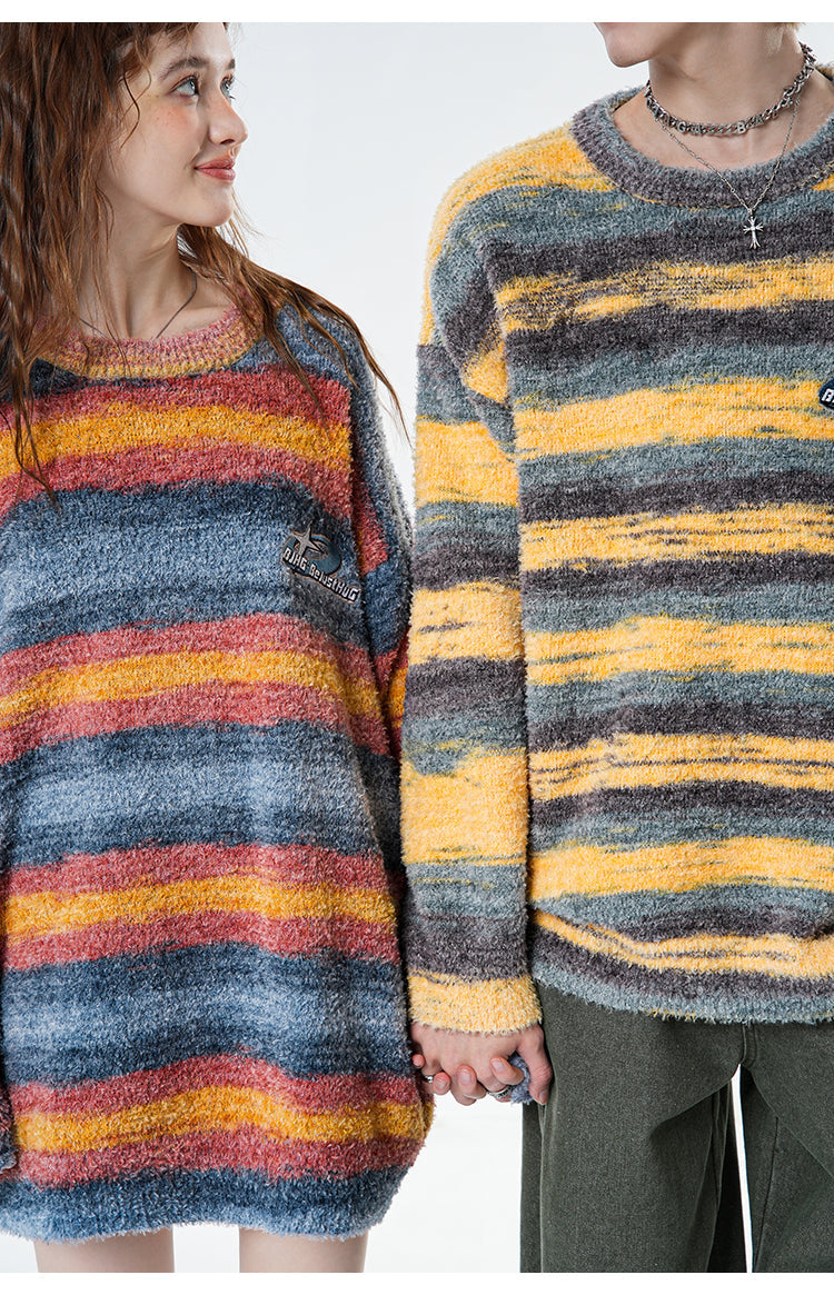 BJHG Contrast Painted Stripe Sweater