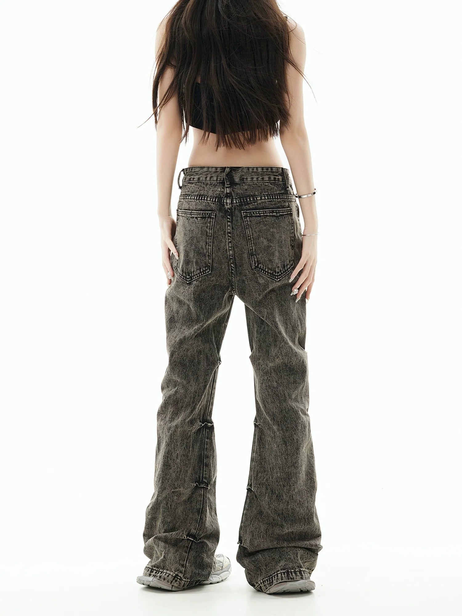 GCINIM Acid Wash Paneled Jeans
