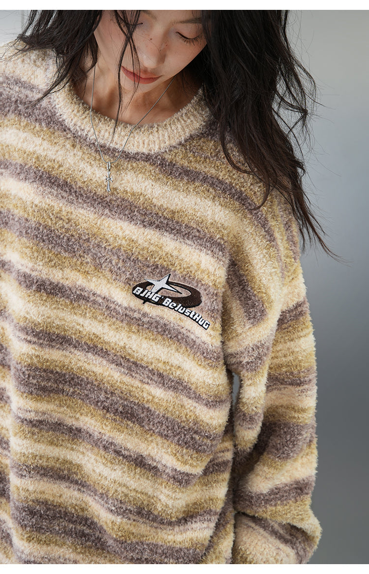 BJHG Contrast Painted Stripe Sweater