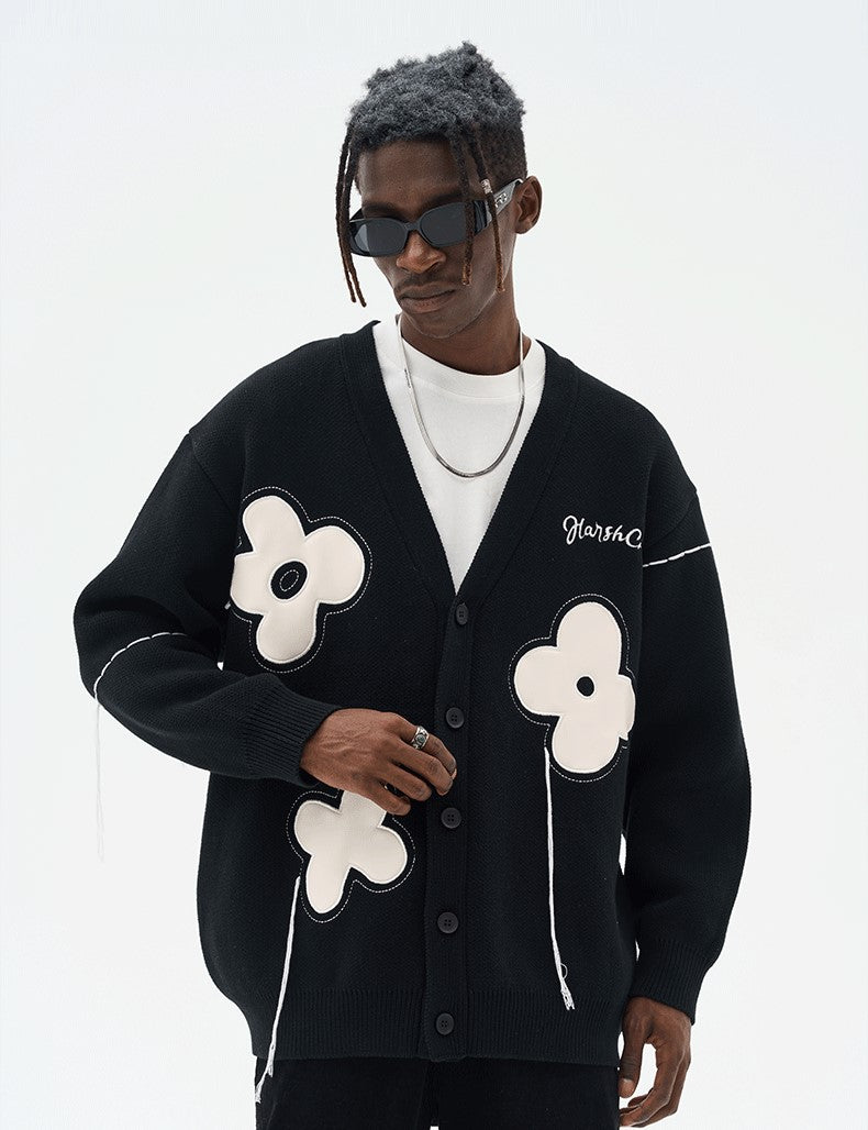 HARSH and CRUEL "Solitary Flower" Tassel Knit Cardigan