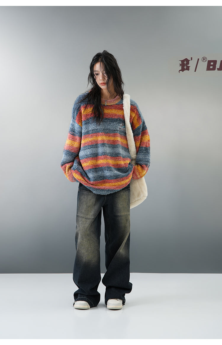 BJHG Contrast Painted Stripe Sweater