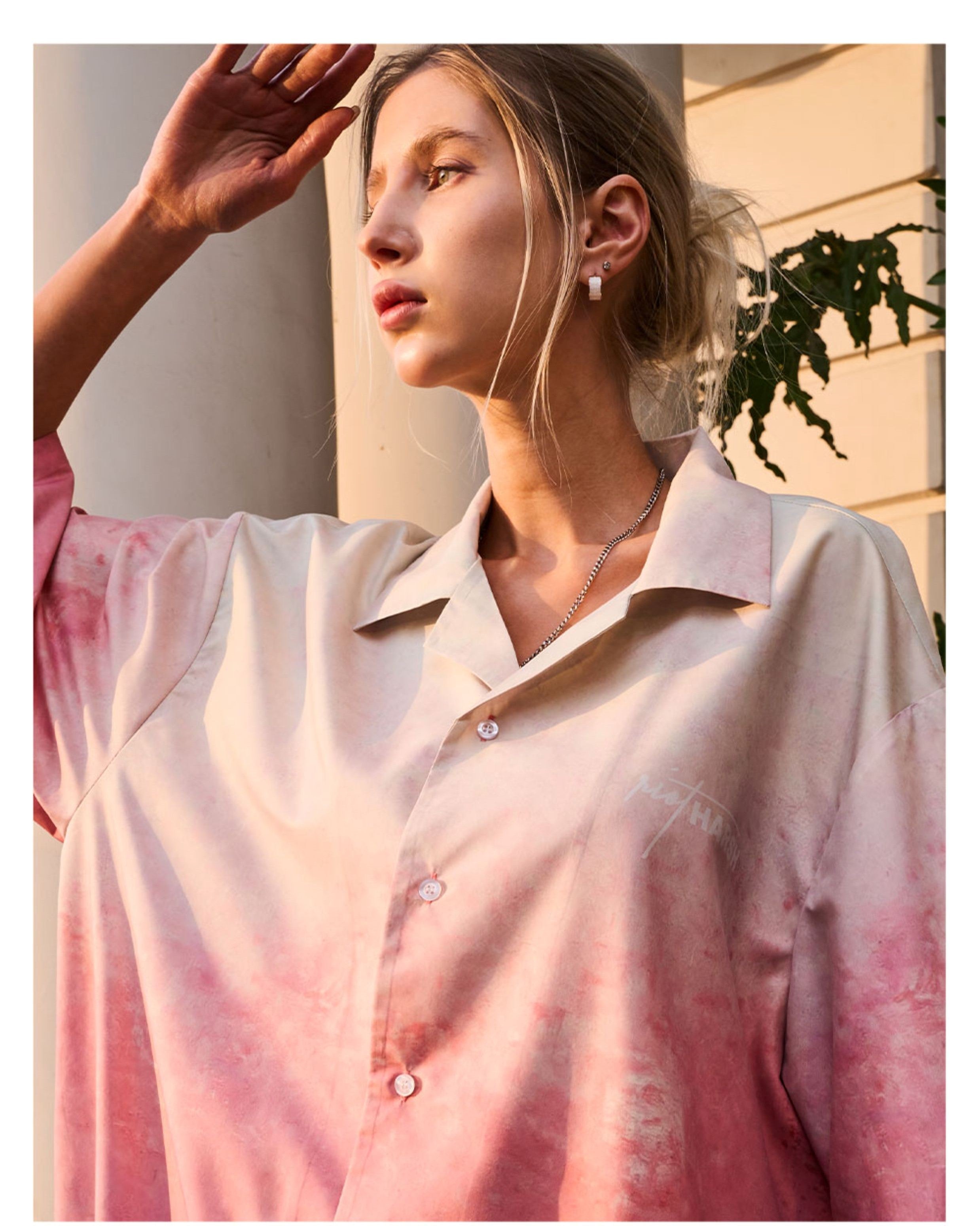HARSH and CRUEL Painted Sunset Button-Up