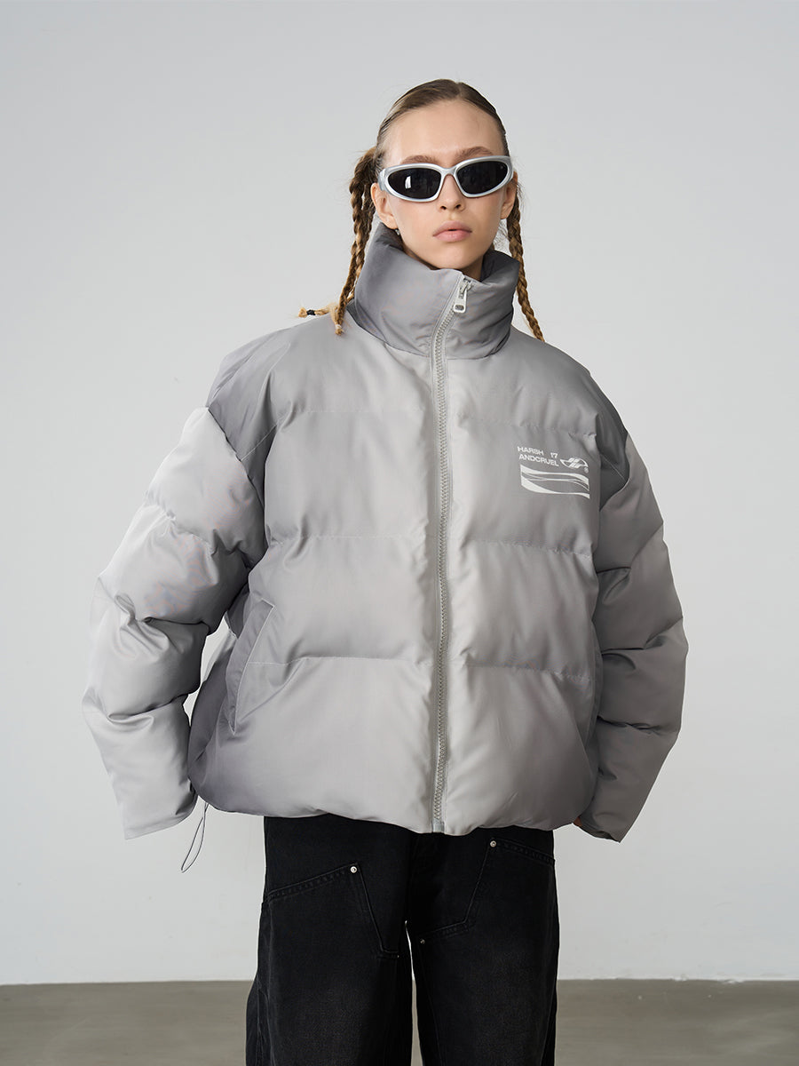 HARSH and CRUEL Silver-Tone Puffer Jacket