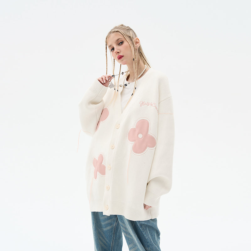 HARSH and CRUEL "Solitary Flower" Tassel Knit Cardigan