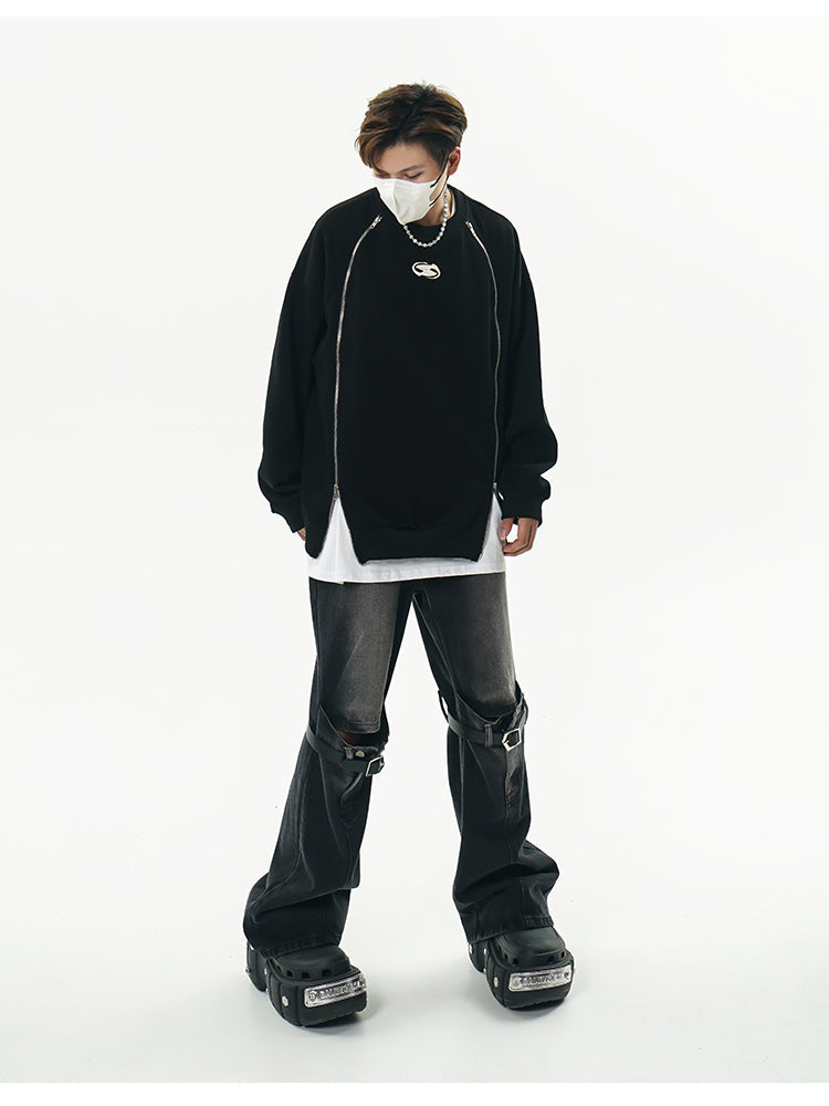 GCINIM Faded Buckle-Knee Jeans