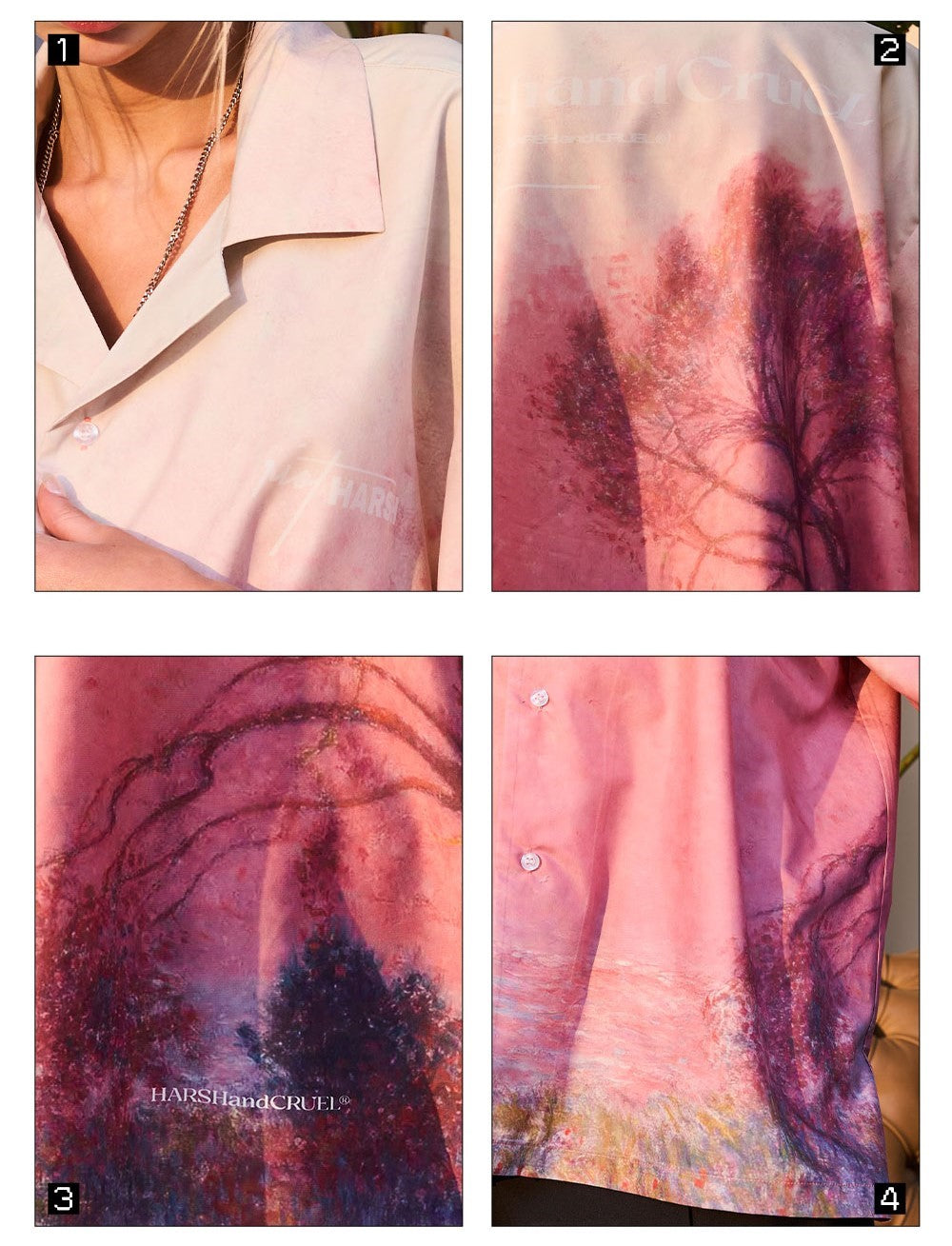 HARSH and CRUEL Painted Sunset Button-Up