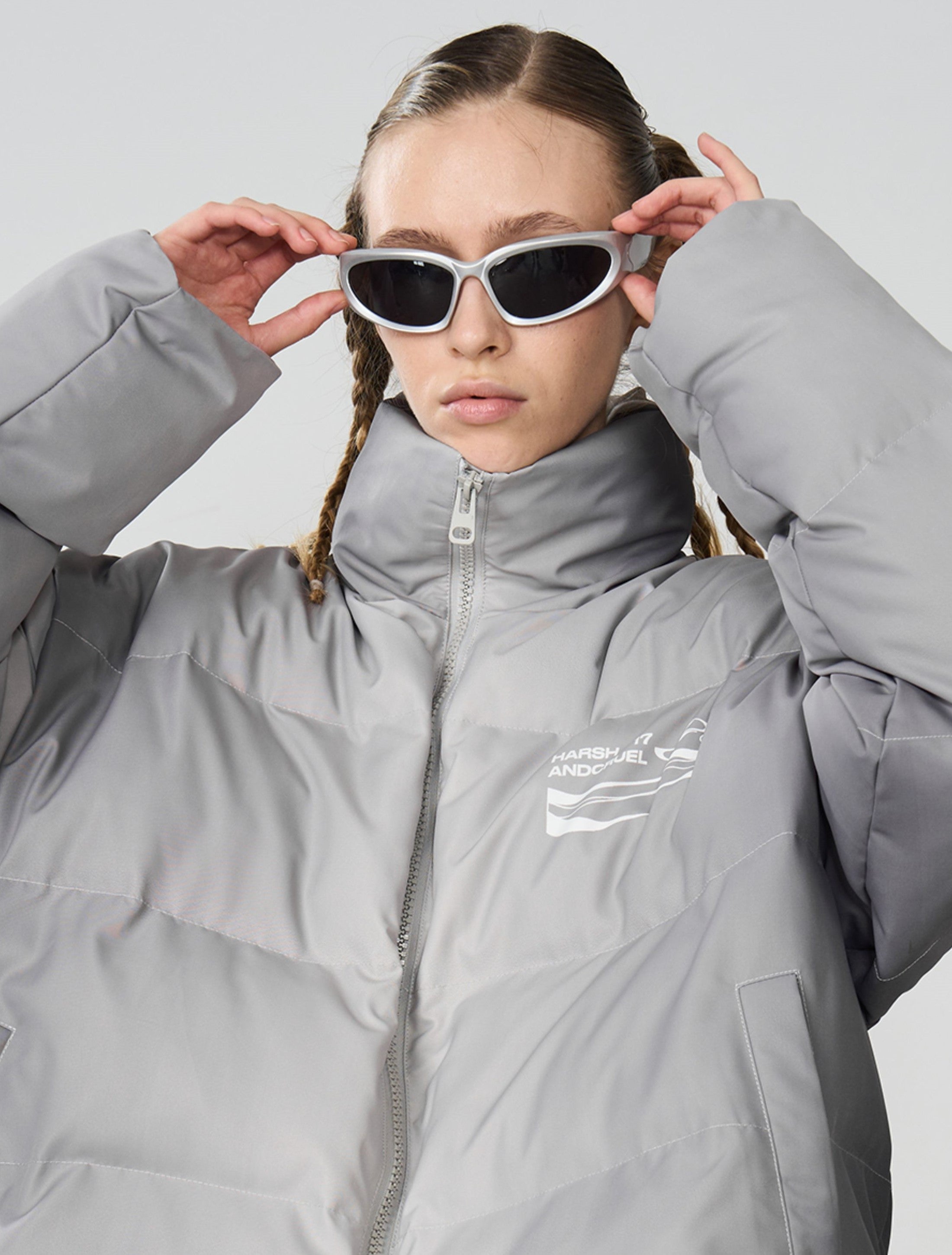 HARSH and CRUEL Silver-Tone Puffer Jacket