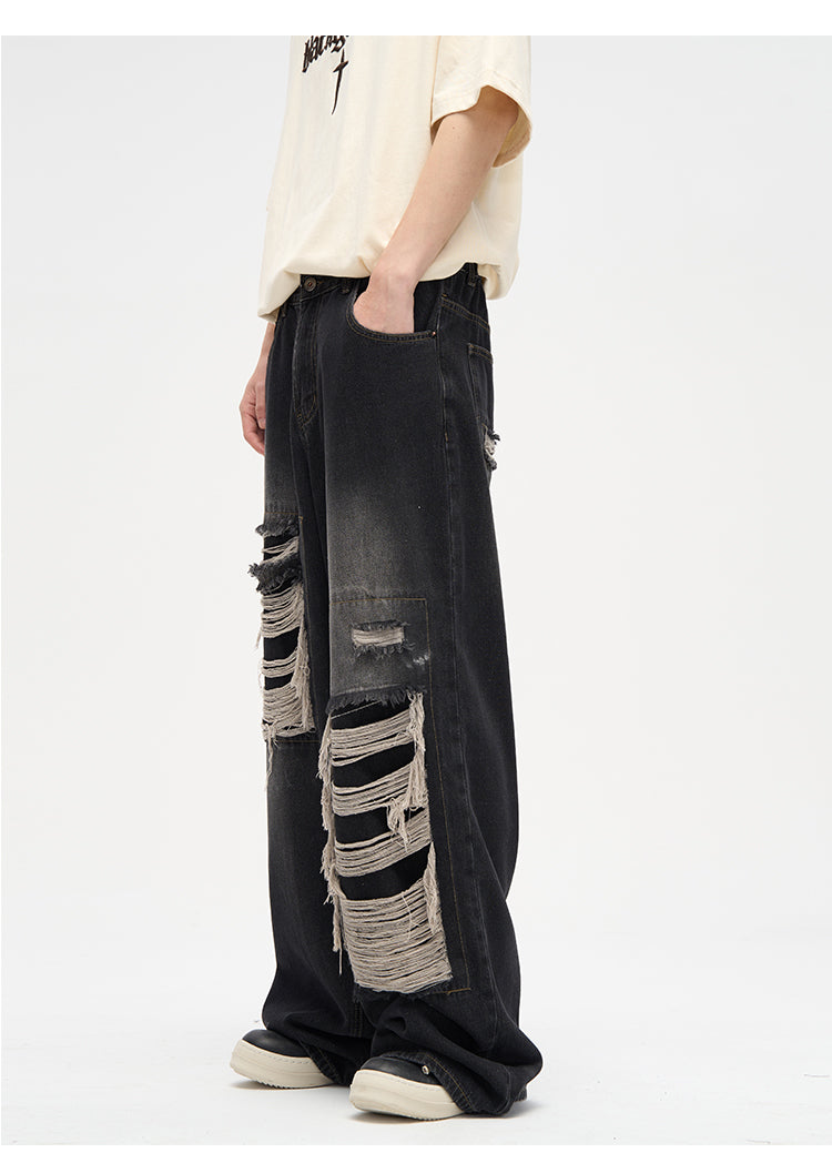 WLNEXT Patched Distressed Jeans