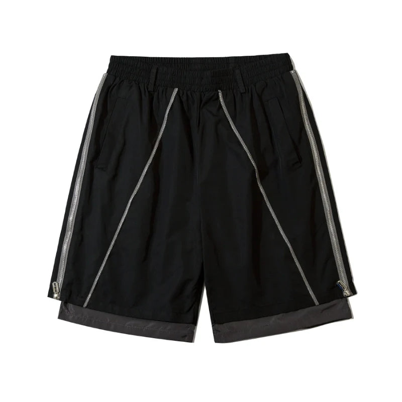 MRNEARLY Layered Zip Shorts