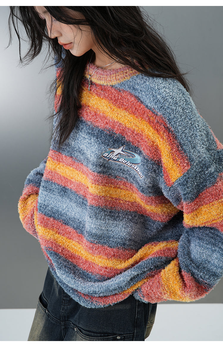 BJHG Contrast Painted Stripe Sweater