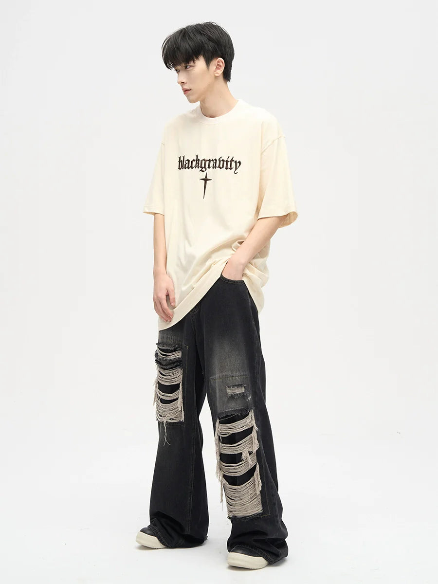 WLNEXT Patched Distressed Jeans