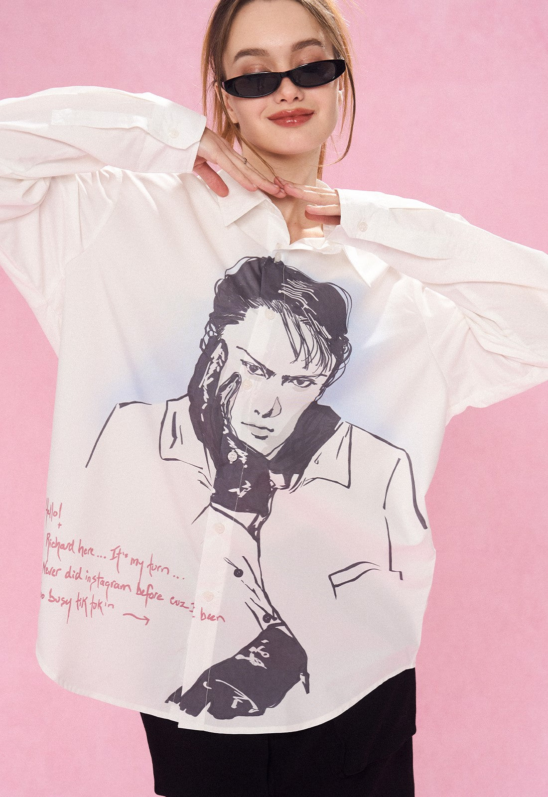 REVERSE IRONY Portrait Button Long Sleeve