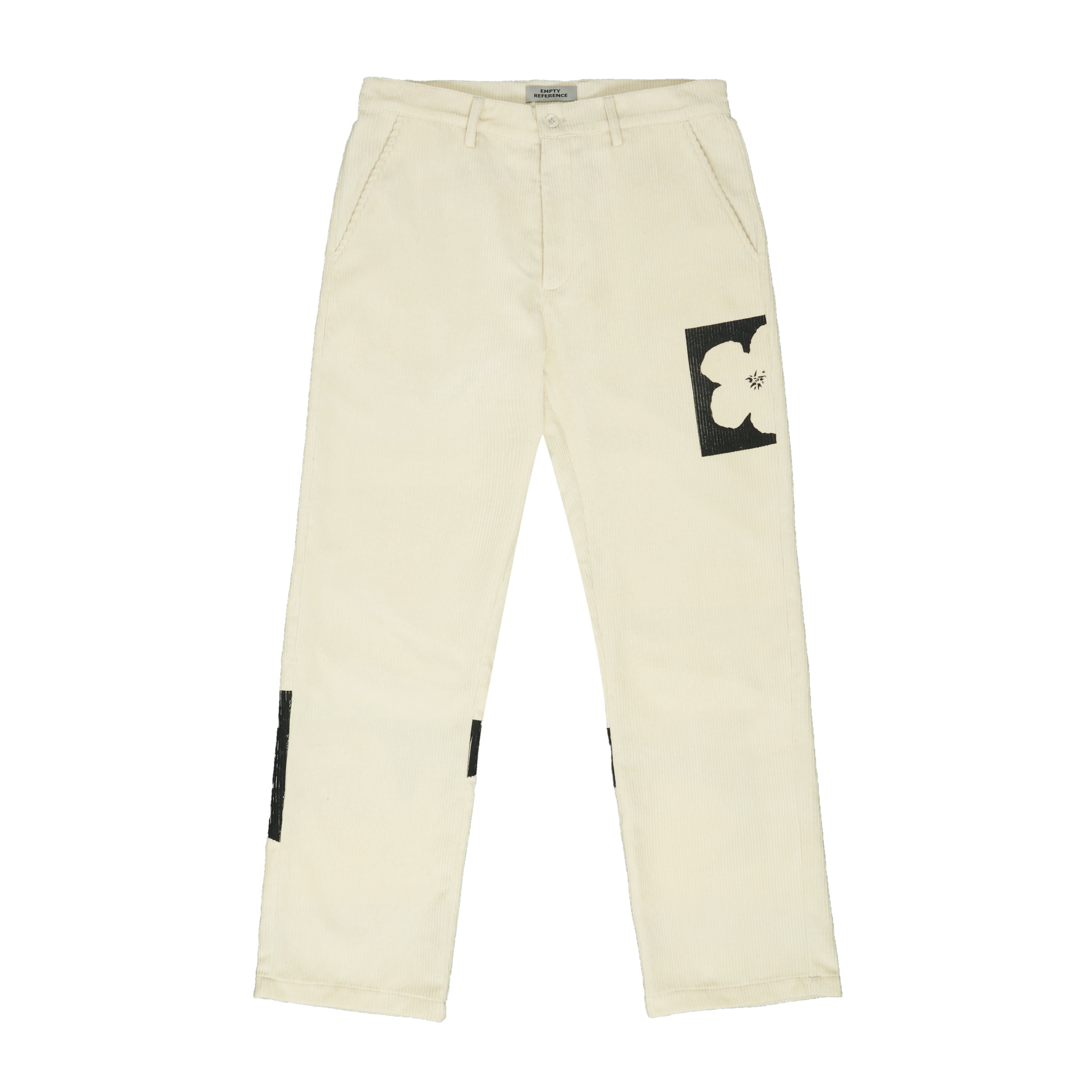 EMPTY REFERENCE Two-Tone Flower Corduroy Trousers