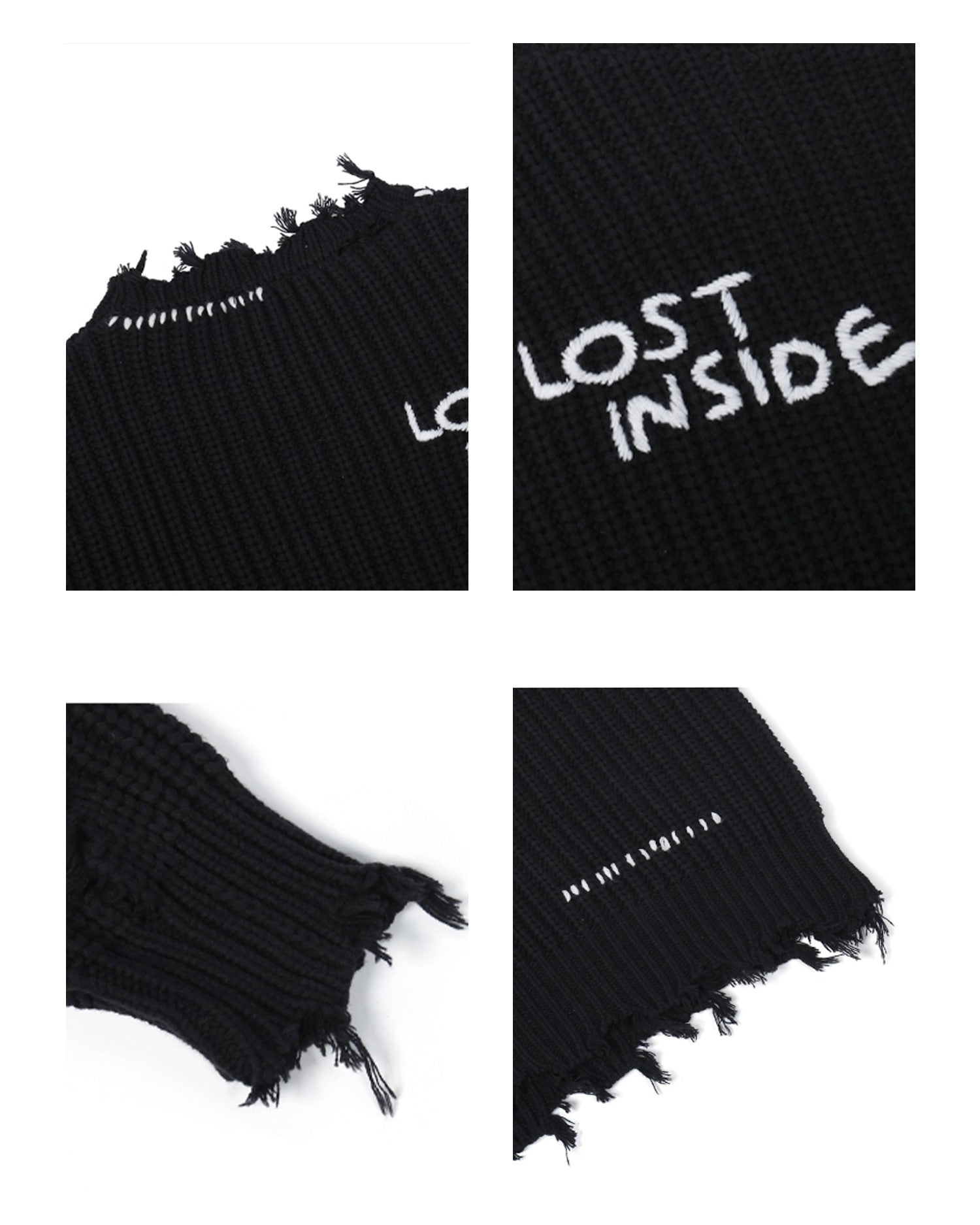 PCLP "Lost Inside" Distressed Knit Sweater