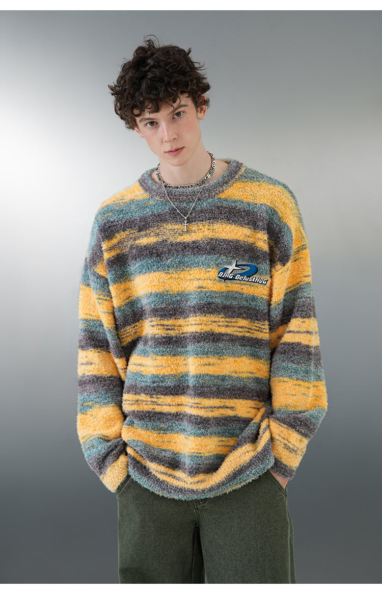 BJHG Contrast Painted Stripe Sweater