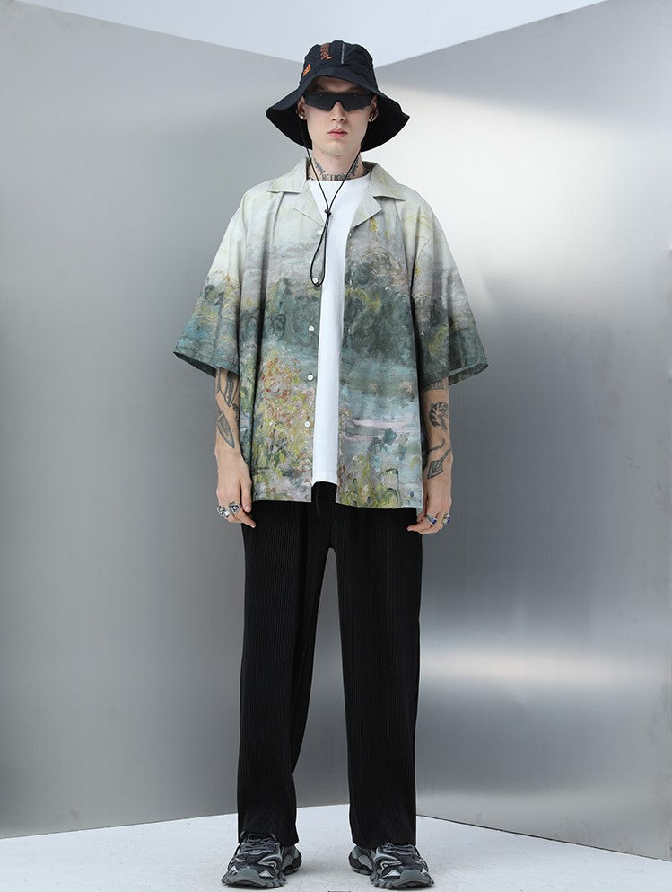 HARSH and CRUEL Painted Autumn Button-Up