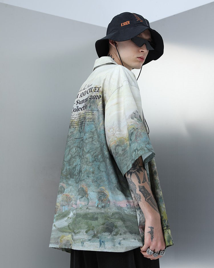 HARSH and CRUEL Painted Autumn Button-Up