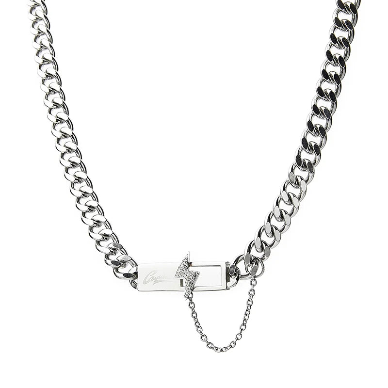GUUKA "Lightning Bar" Double Chain Necklace