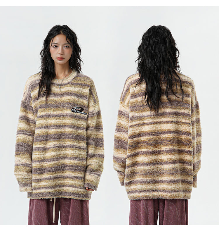 BJHG Contrast Painted Stripe Sweater