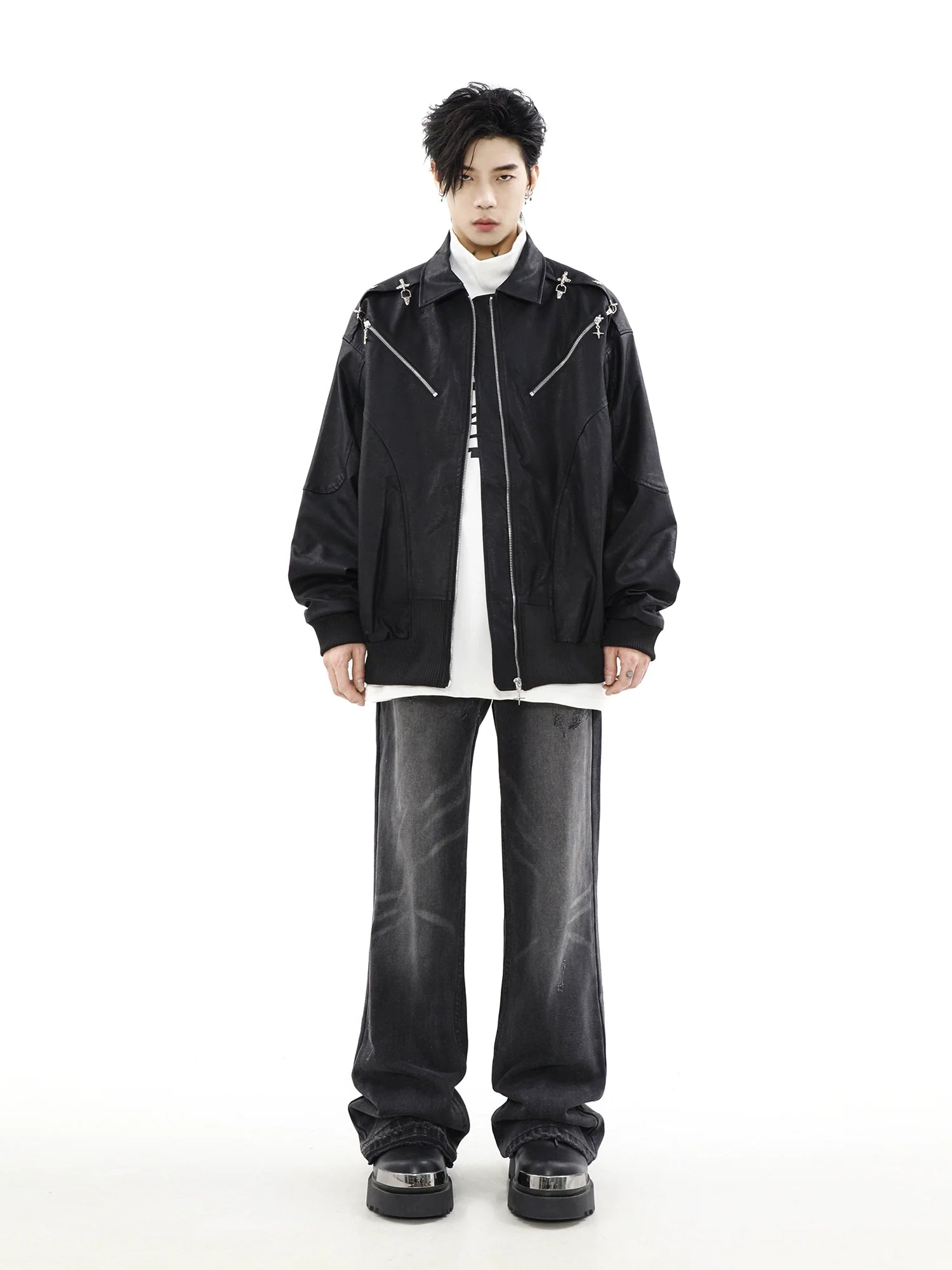 MRNEARLY Star-Studded Bomber Jacket