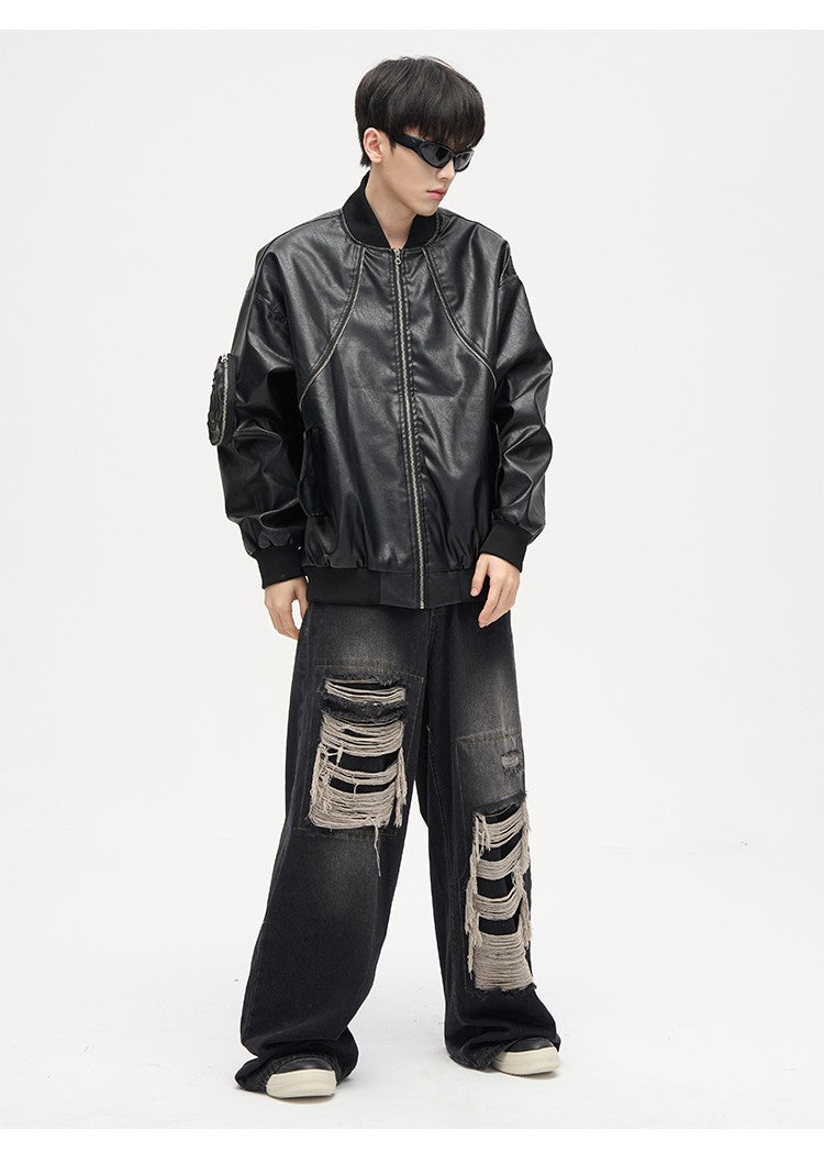 WLNEXT Patched Distressed Jeans