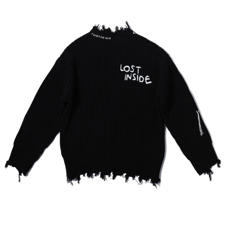 PCLP "Lost Inside" Distressed Knit Sweater