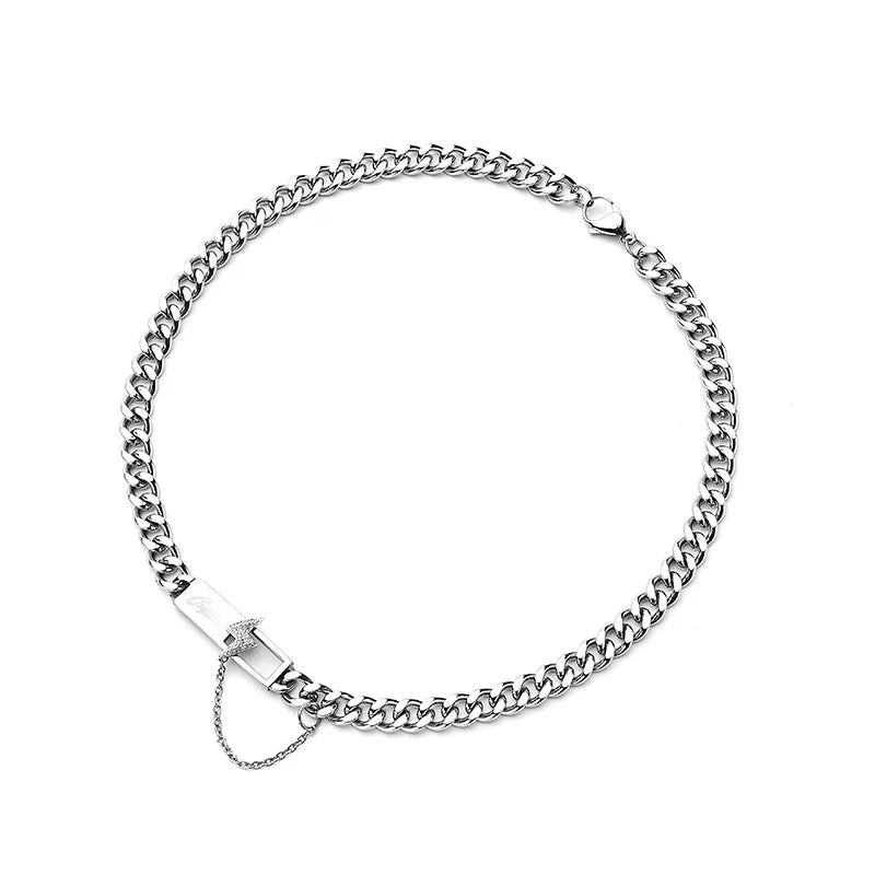 GUUKA "Lightning Bar" Double Chain Necklace