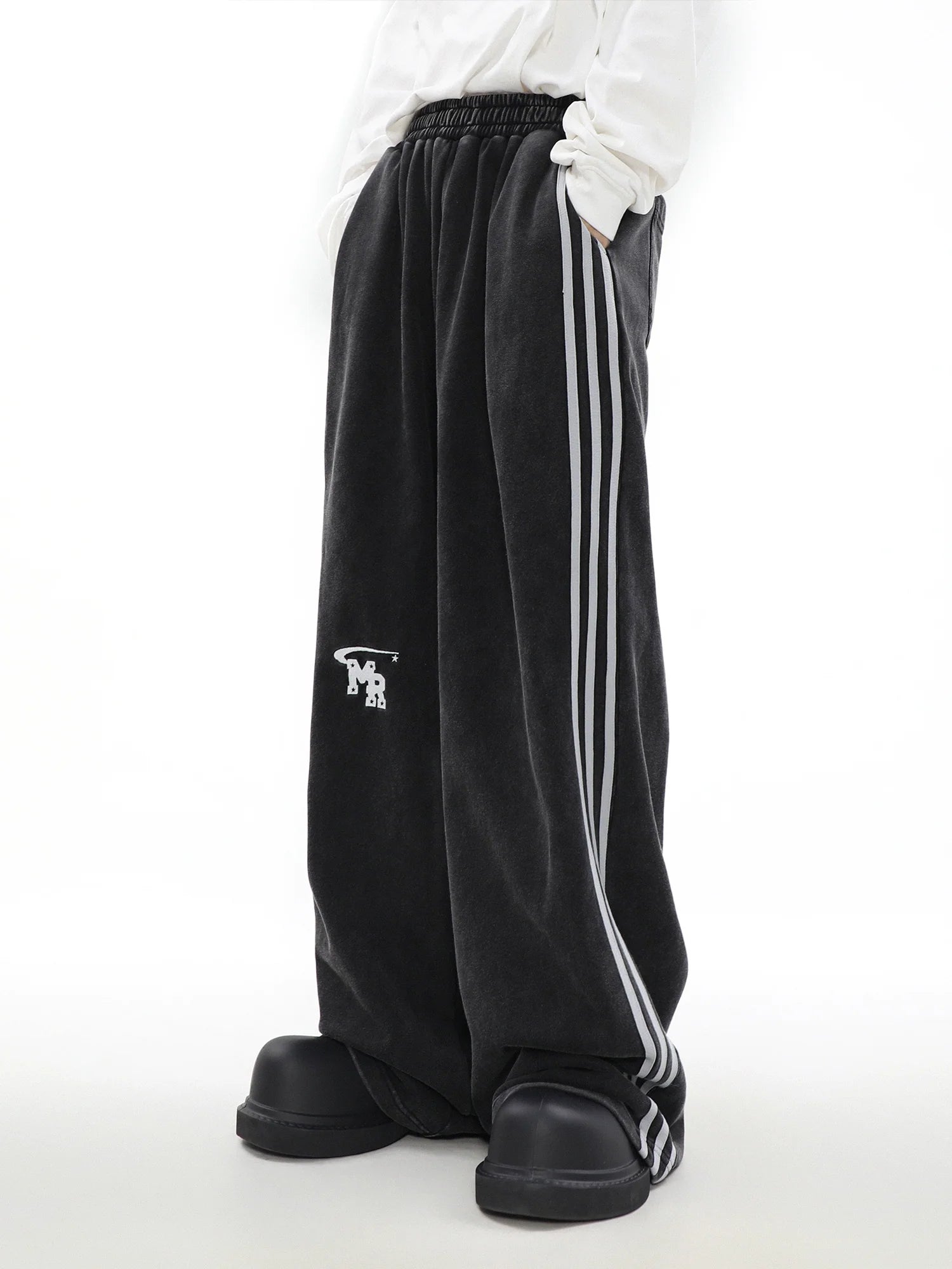 MRNEARLY Wide Leg Track Pants