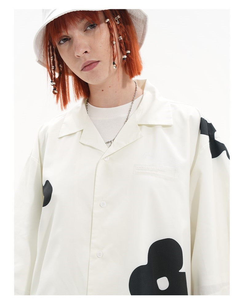HARSH and CRUEL Solitary Flower Button-Up