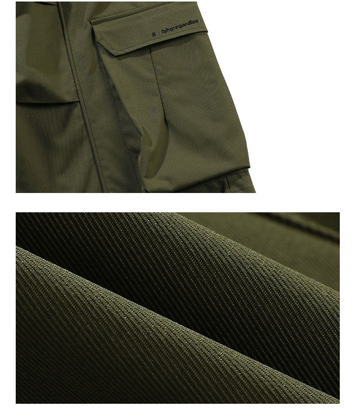 BJHG Pleated Drawstring Cargo Shorts