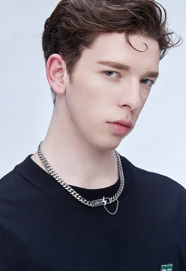 GUUKA "Lightning Bar" Double Chain Necklace