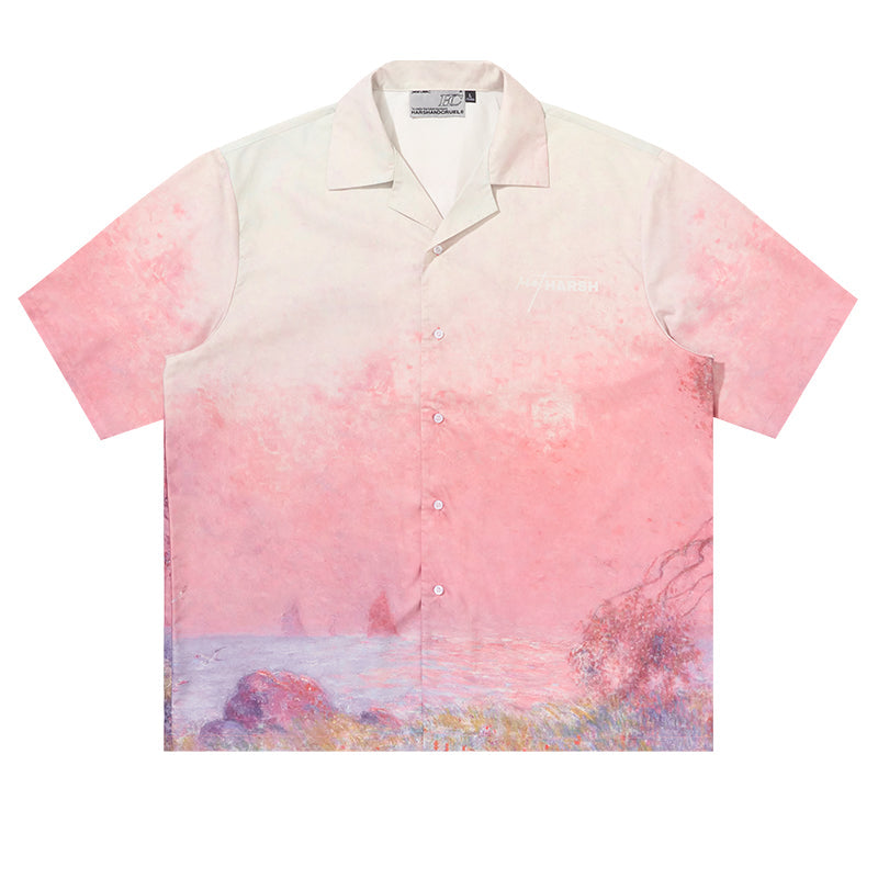 HARSH and CRUEL Painted Sunset Button-Up