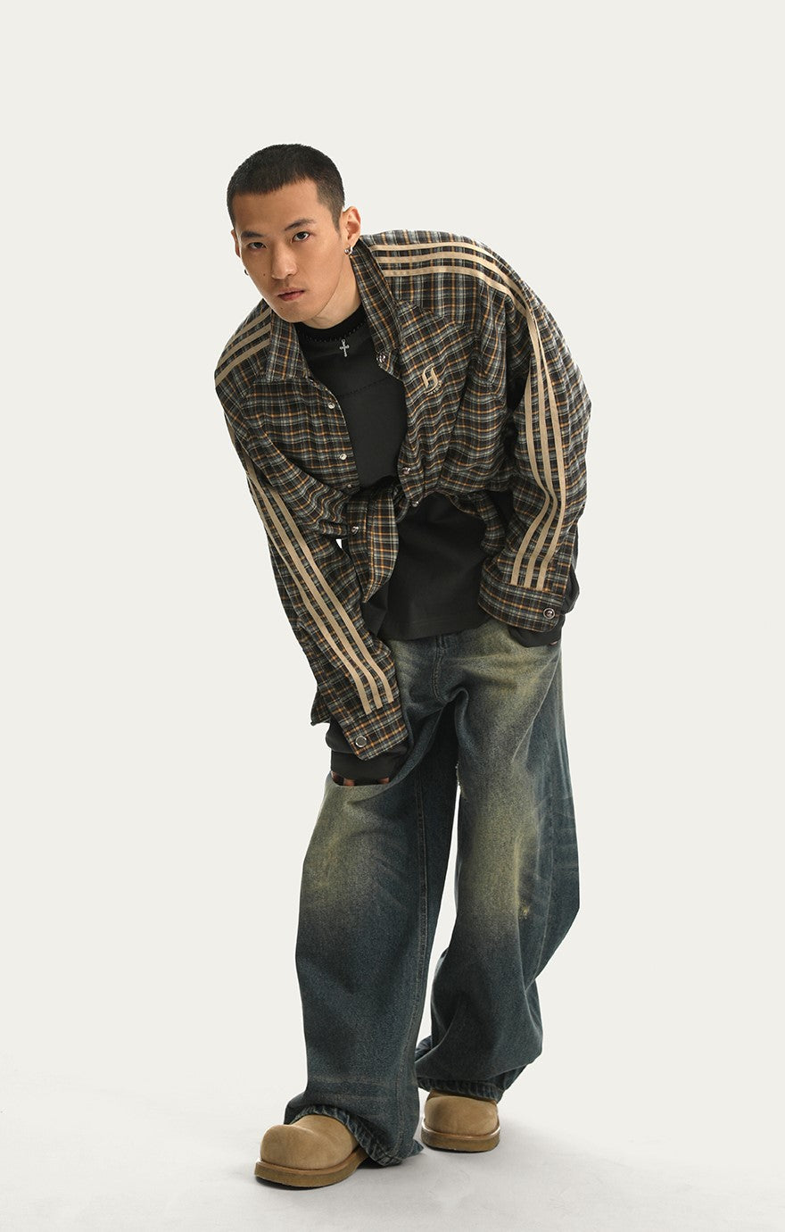 JHYQ Retro Striped Flannel
