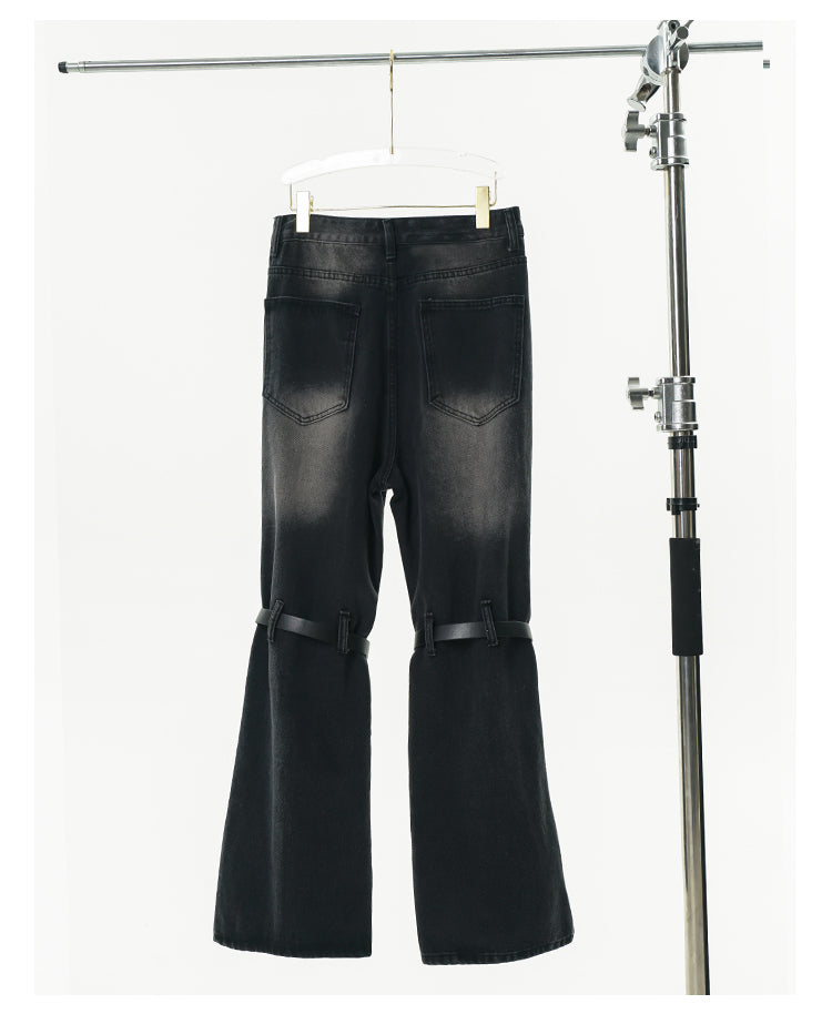 GCINIM Faded Buckle-Knee Jeans