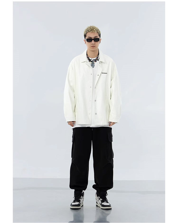BJHG Croc Faux-Leather Biker Jacket