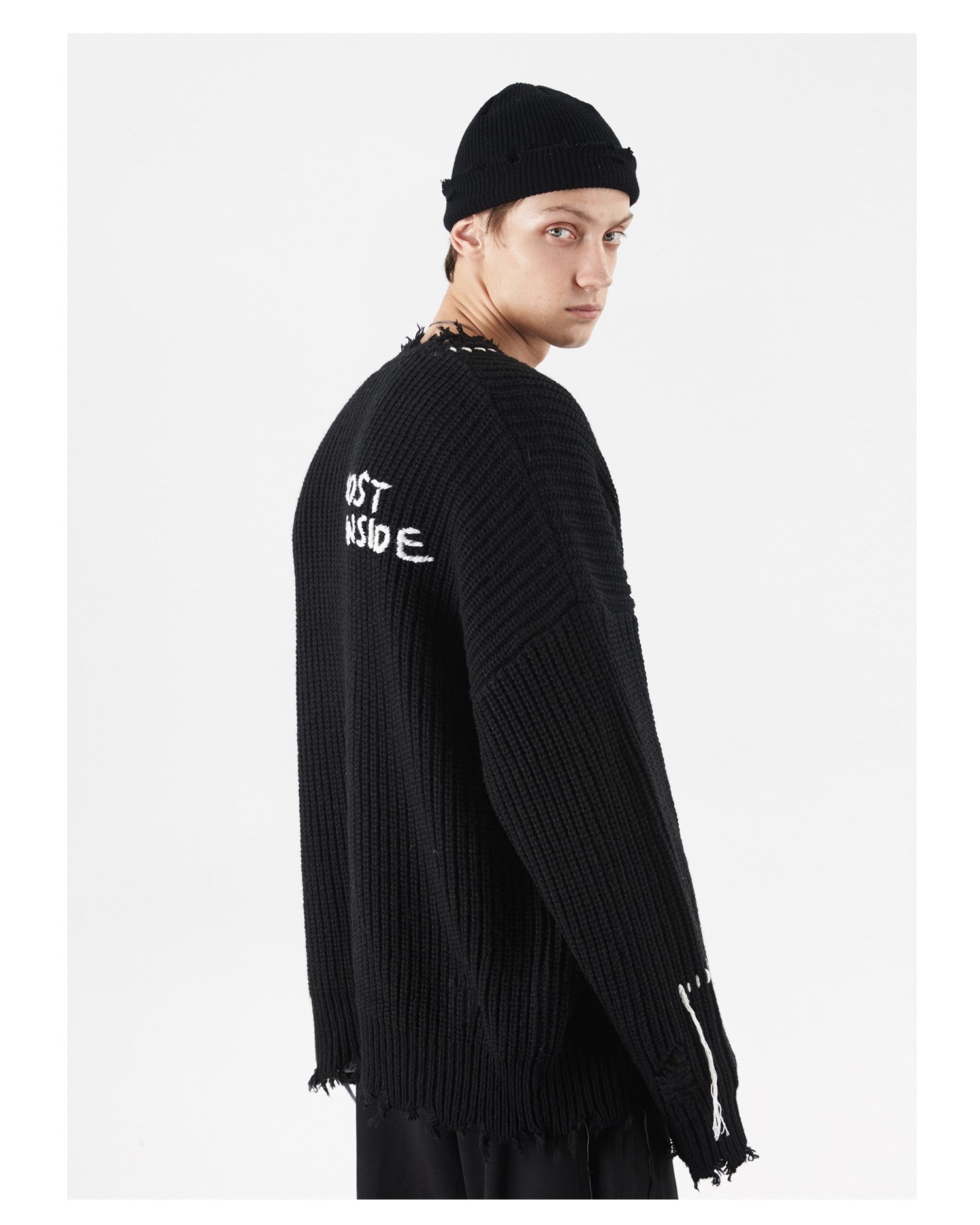 PCLP "Lost Inside" Distressed Knit Sweater