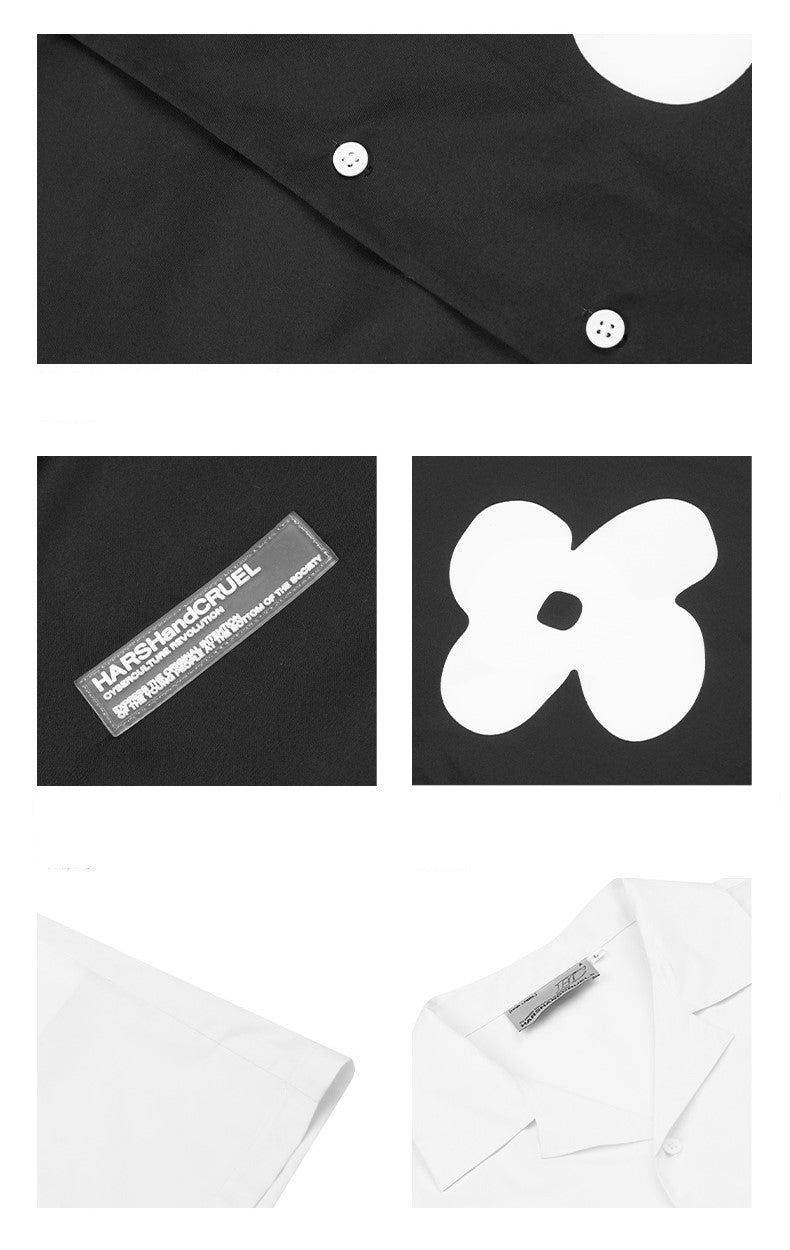 HARSH and CRUEL Solitary Flower Button-Up