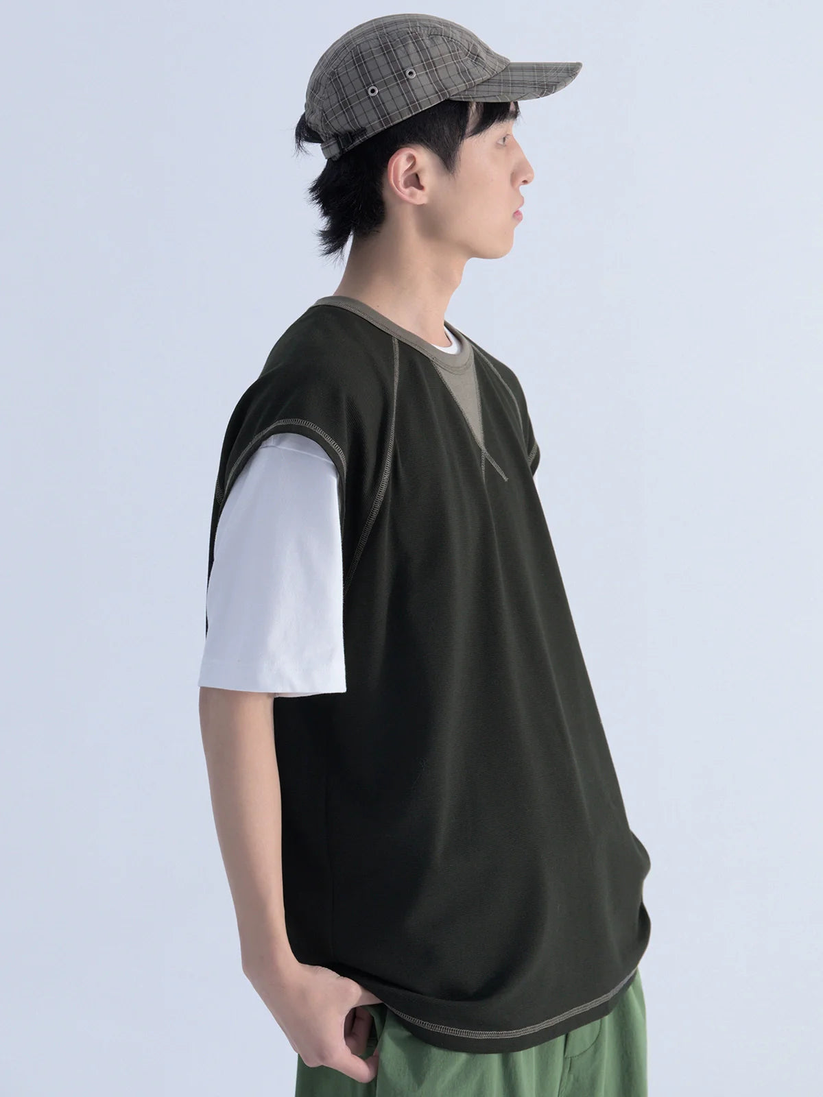 Mentmate Contrast Stitched Sleeveless Tee