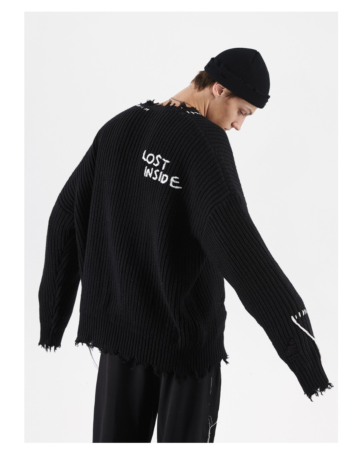 PCLP "Lost Inside" Distressed Knit Sweater