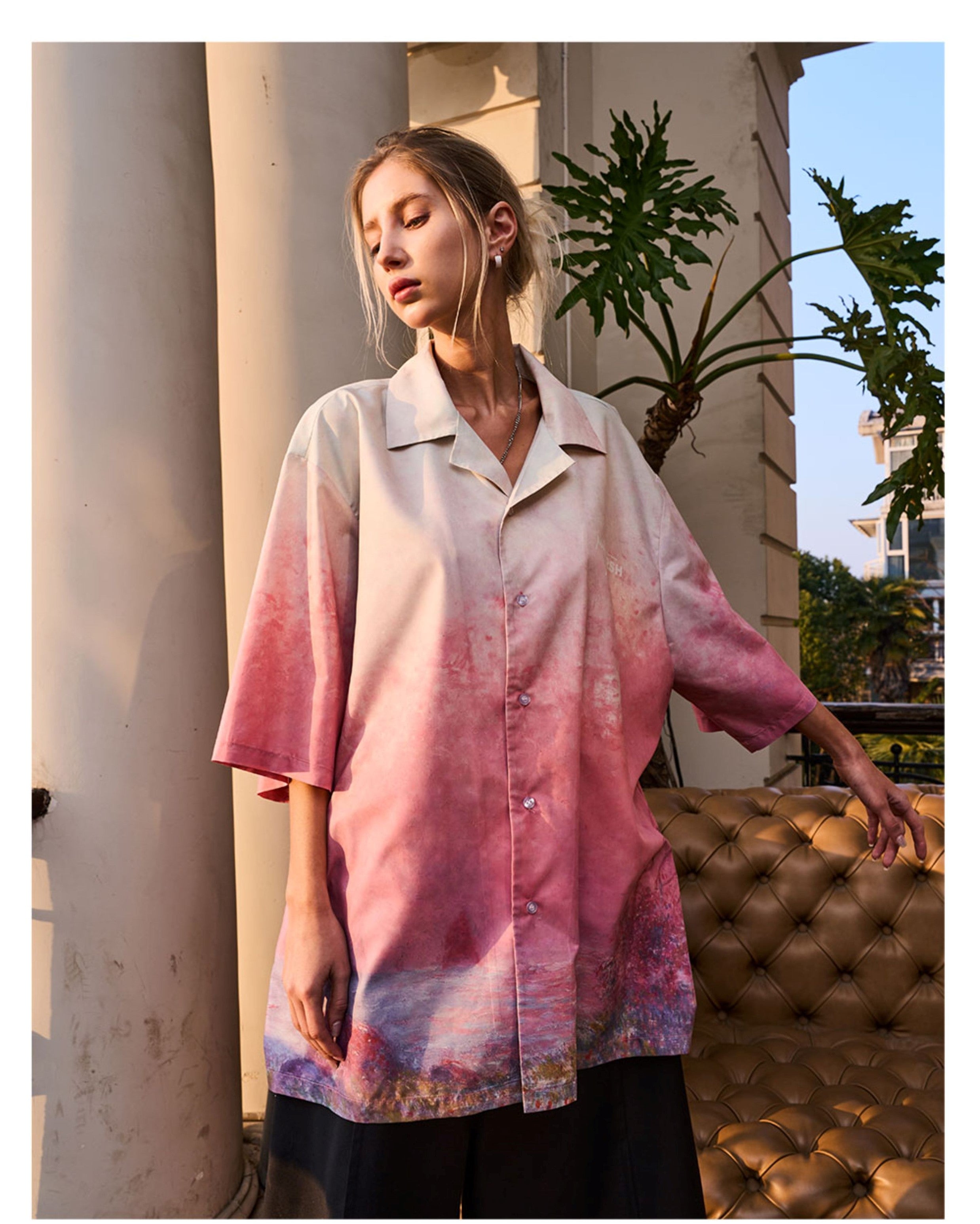 HARSH and CRUEL Painted Sunset Button-Up