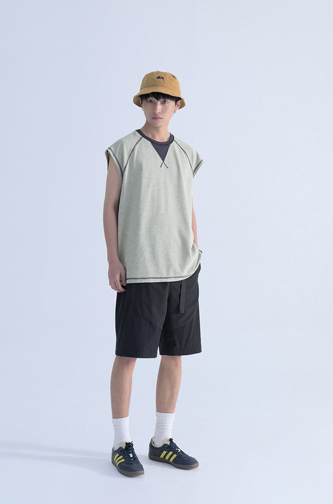 Mentmate Contrast Stitched Sleeveless Tee