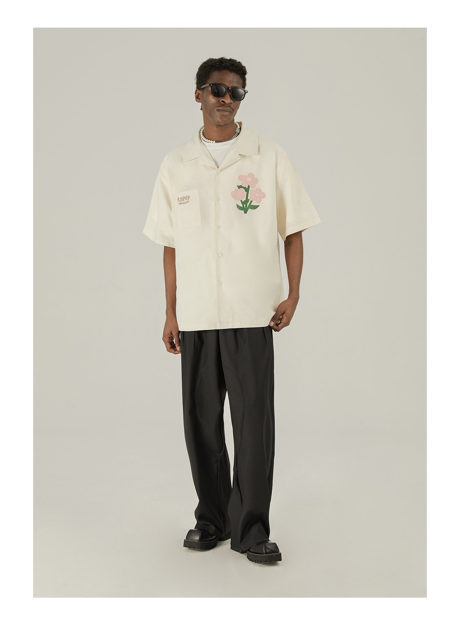 EMPTY REFERENCE Off-White Button-Up Shirt