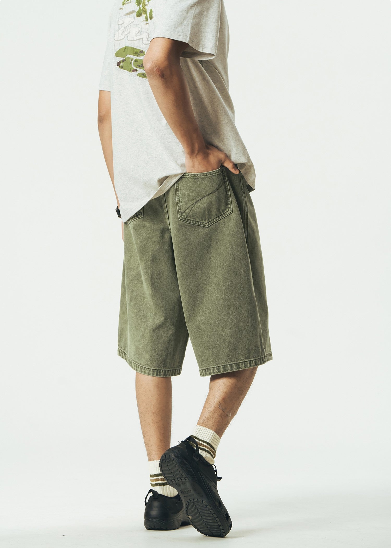 714street Japanese Washed Denim Shorts