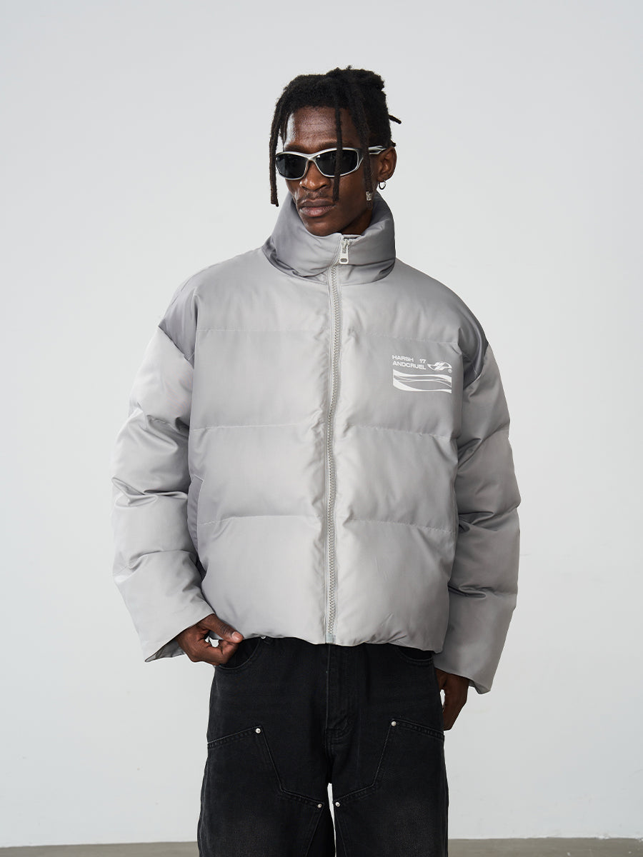 HARSH and CRUEL Silver-Tone Puffer Jacket