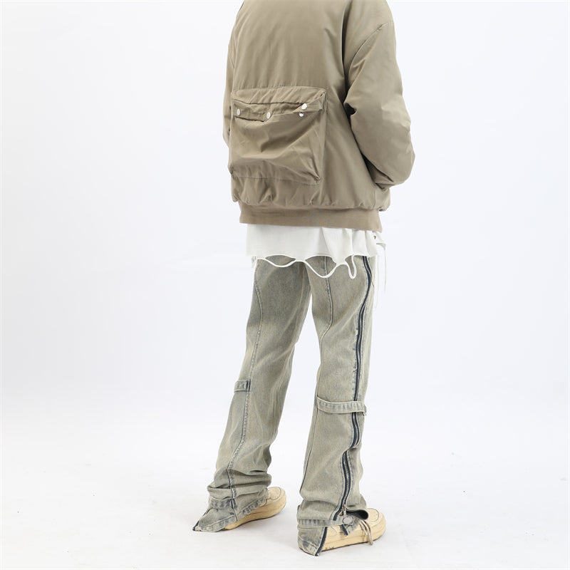 MaxDstr Split Cut Zipper Pants