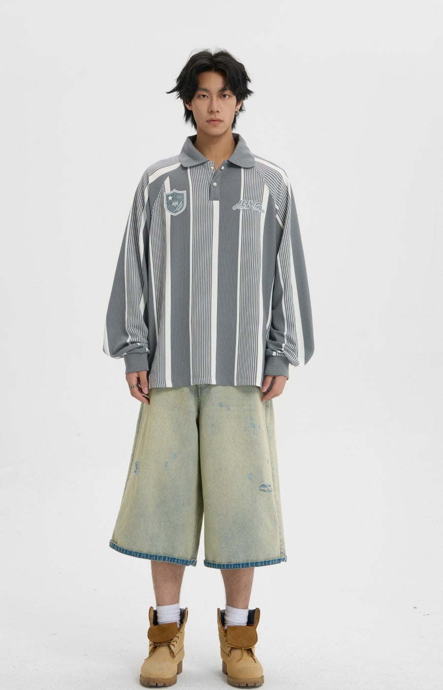 JHYQ Capri Cut Light Wash Denim Shorts
