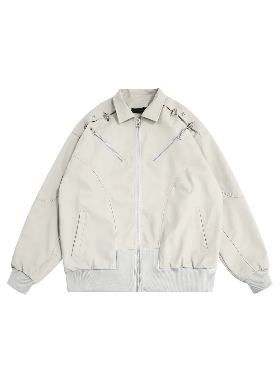 MRNEARLY Star-Studded Bomber Jacket