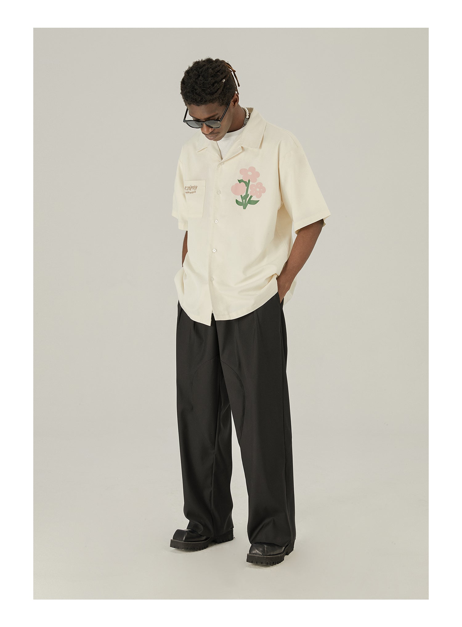 EMPTY REFERENCE Off-White Button-Up Shirt