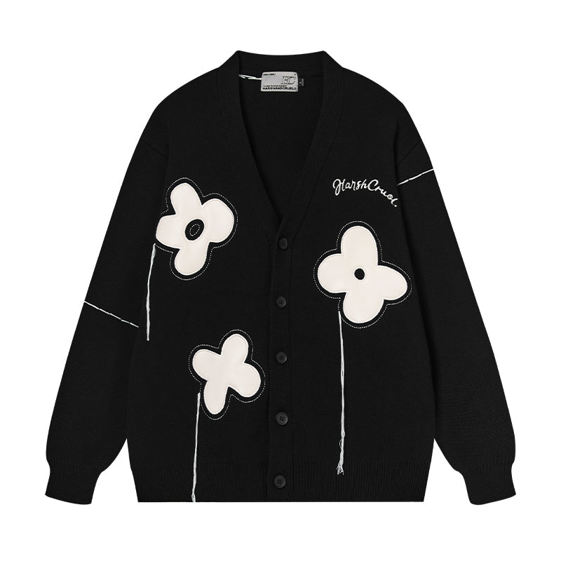 HARSH and CRUEL "Solitary Flower" Tassel Knit Cardigan